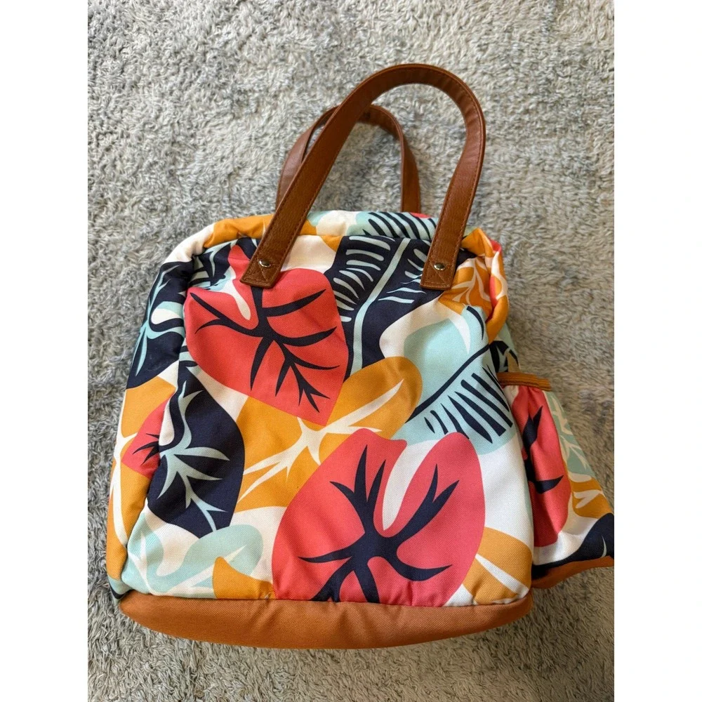 Fit + Fresh Womens Tropical Floral Insulated Lunch Tote One Size Multicolor Leaf
